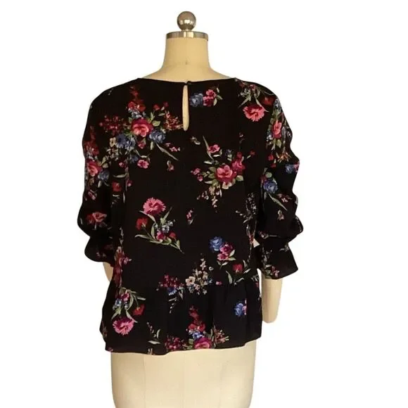 I.N. San francisco Women's Floral Long Sleeve Blouse Multicolor Size L - Picture 5 of 7